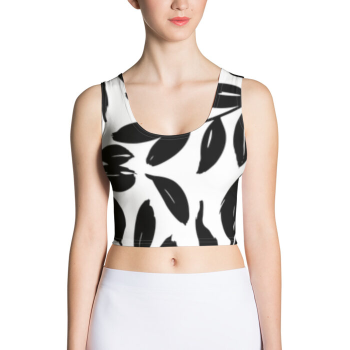 Crop-top Coupé et Cousu par Sublimation "Feuiles"