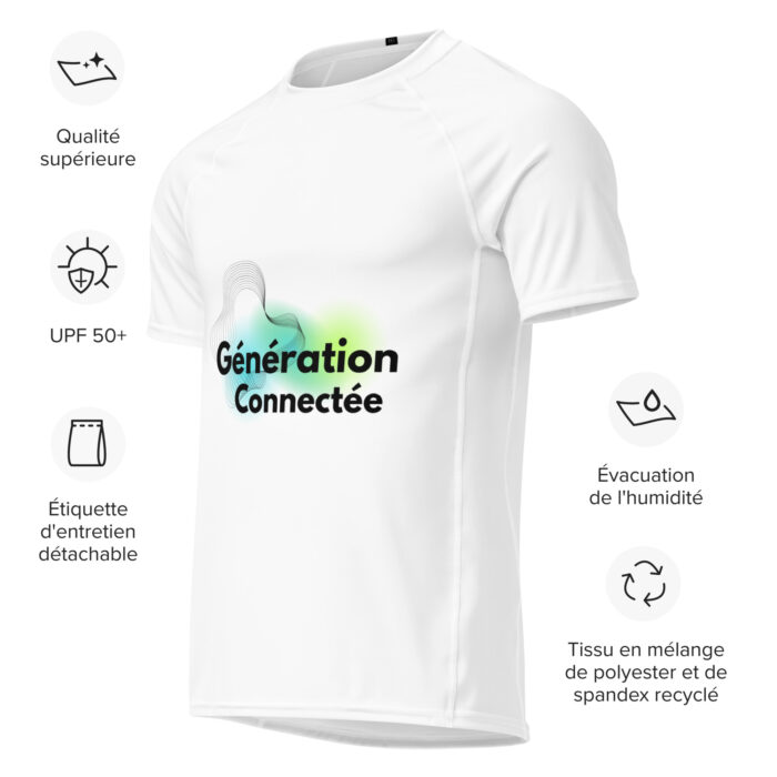 Haut de compression à manches courtes all over hommes T-Shirt Blanc Génération Connectée – Image 2