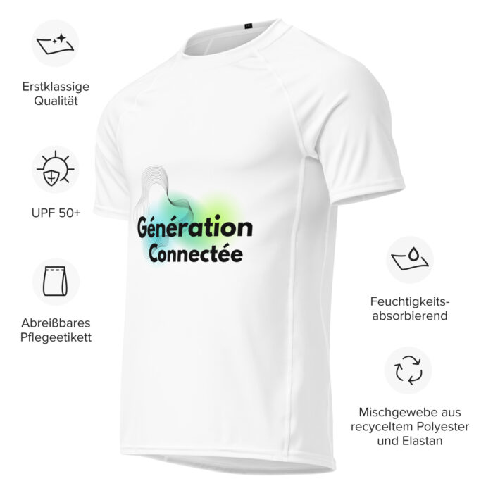 Haut de compression à manches courtes all over hommes T-Shirt Blanc Génération Connectée – Image 3